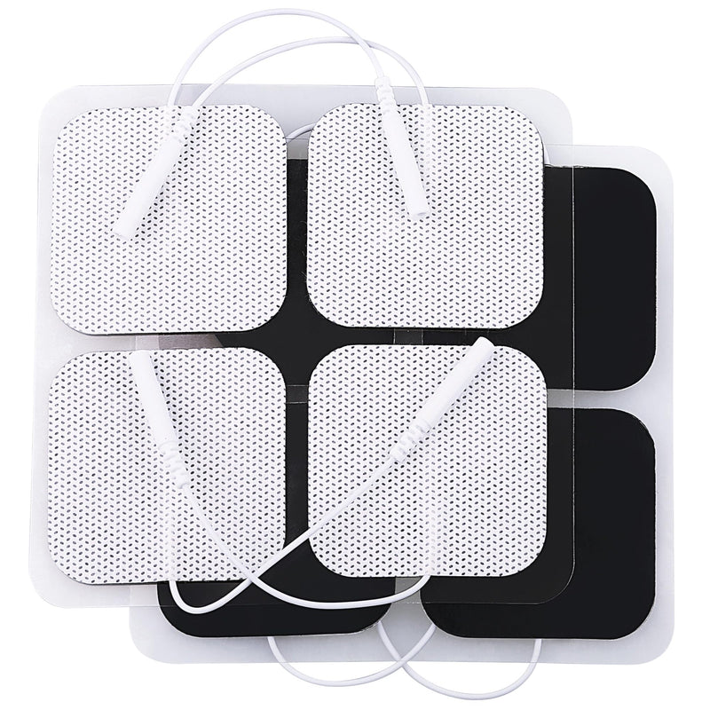LotFancy TENS Unit Electrode Pads, 40PCS 2"x2" for EMS Muscle Stimulator Electrotherapy, Self-Adhesive Replacement, Reusable and Latex-Free (Pack of 40)