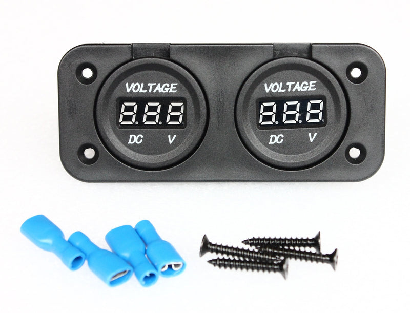 Bandc Dual LED Digital Battery Volt Gauge for Car/Boat/ATV/utv/Camper/caravans