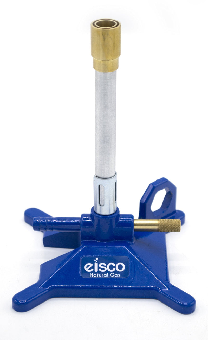EISCO Natural Gas Bunsen Burner, StabiliBase Anti-Tip Design with Handle, with Flame Stabilizer and Gas Adjustment, NG