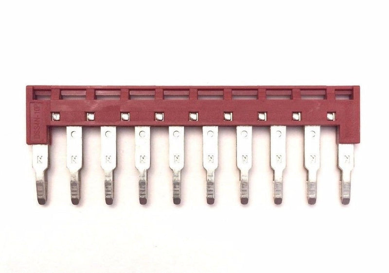 Dinkle DSS4N-10P DIN Rail Terminal Block Press-Fit Jumper DK4N Ten Pole, Pack of 10