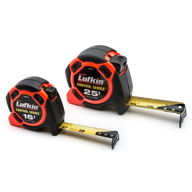 Lufkin CS852516A Tape, 2Pk, Control Series, 16', 25', Black