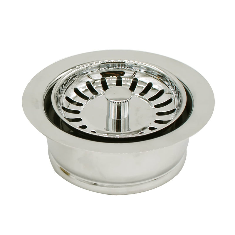 Westbrass D2089SEV-05 3-1/2" Kitchen Sink Waste Disposal Drain Flange and Basket Strainer, Polished Nickel