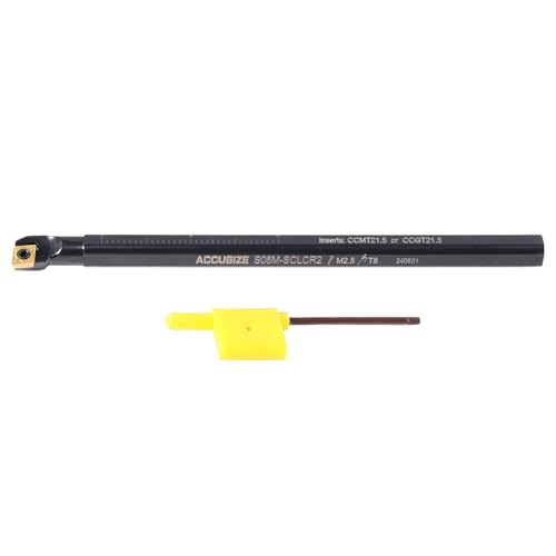 Accusize Industrial Tools 3/8'' x 6'' Overall Length, Rh Sclcr Indexable Boring Bar with Ccmt21.5 Carbide Inserts, P252-S401 3/8" with CCMT21.5 insert