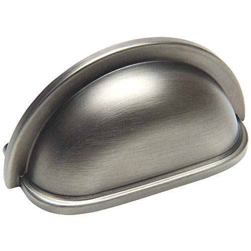Cosmas 10 Pack 4310AS Antique Silver Cabinet Hardware Bin Cup Drawer Handle Pull - 3" Inch (76mm) Hole Centers