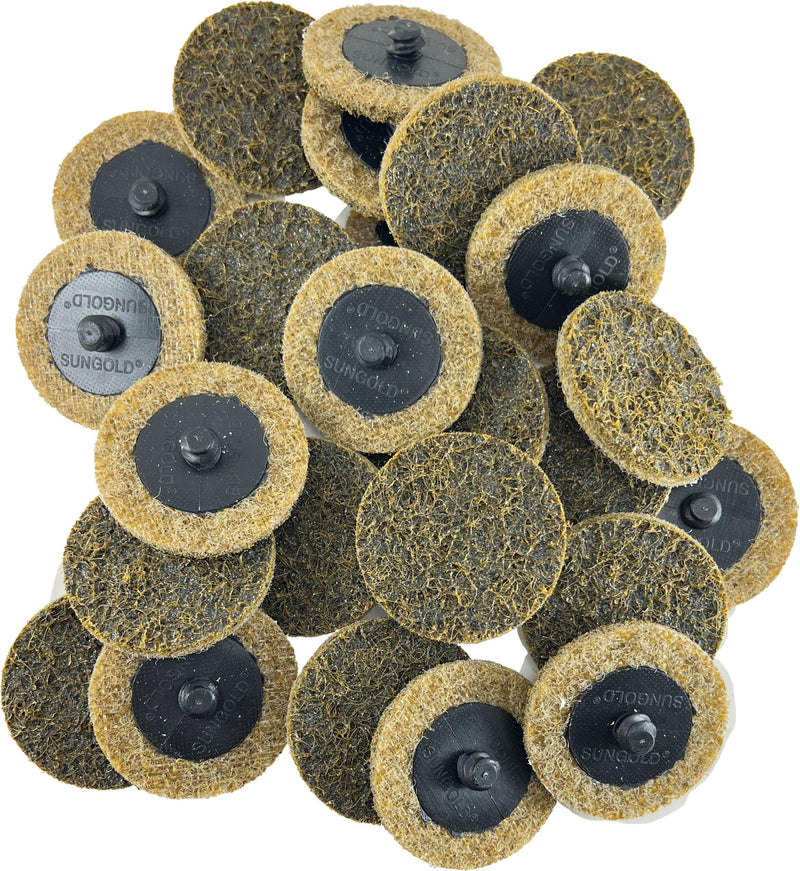 Sungold Abrasives 74914 Coarse Non Woven Surface Conditioning R-Type Quick Change Disc, 3-Inch, Brown (25/box)