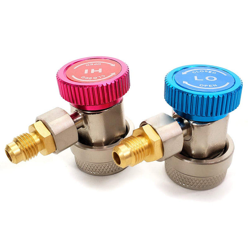 XtremepowerUS 1/4" Deluxe Adjustable AC R134a Quick Coupler HVAC Connector Adapter Set