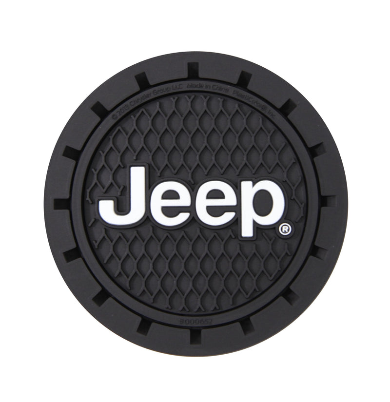 Plasticolor 000652R01 Jeep Logo Auto Car Truck SUV Cup Holder Coaster 2-Pack , Black