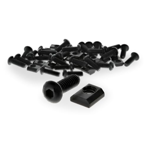 8020, 3479, 10 Series Bolt Assembly, 1/4-20 X 3/4" (.75") Button Head Socket Cap Screw (BHSCS) with Slide-in Standard Steel T-Nut T-Slot Hardware Fasteners Combo 80/20 (25) 25