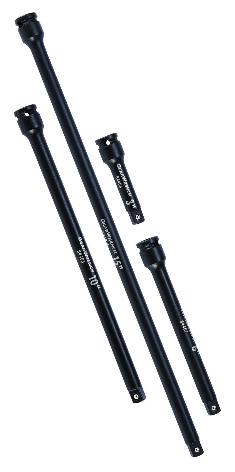 GEARWRENCH 4 Pc. 3/8" Drive Impact Extension Set, 3", 6", 10" & 15" - 84926N 3", 6", 10" & 15"
