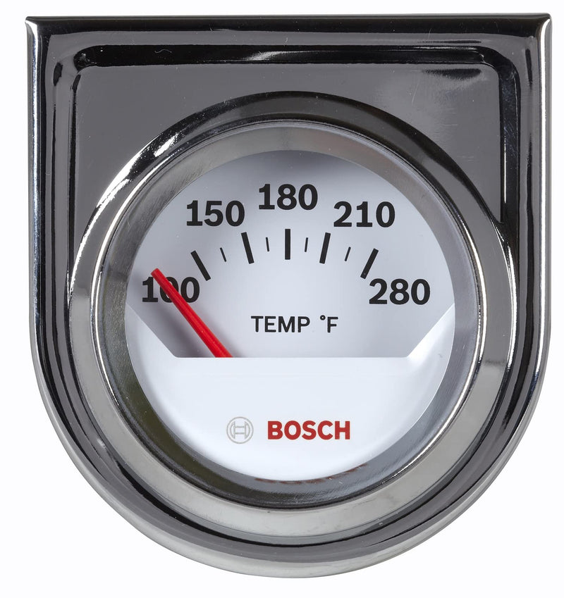 Bosch SP0F000040 Style Line 2" Electrical Water/Oil Temperature Gauge (White Dial Face, Chrome Bezel)