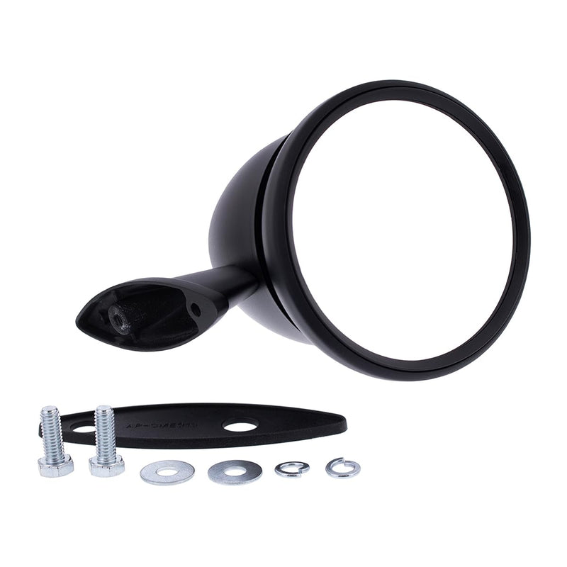 United Pacific S1403 GT Racing Style Mirror, Die-Cast Arm & Mirror Head, Universal Application, Fits L/H or R/H Side – Black – ONE MIRROR Black & White