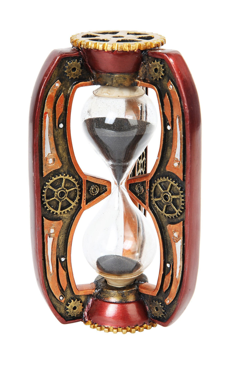 PTC 6.13 Inch Red Steampunk Inspired Sand Timer Hourglass Statue Figurine