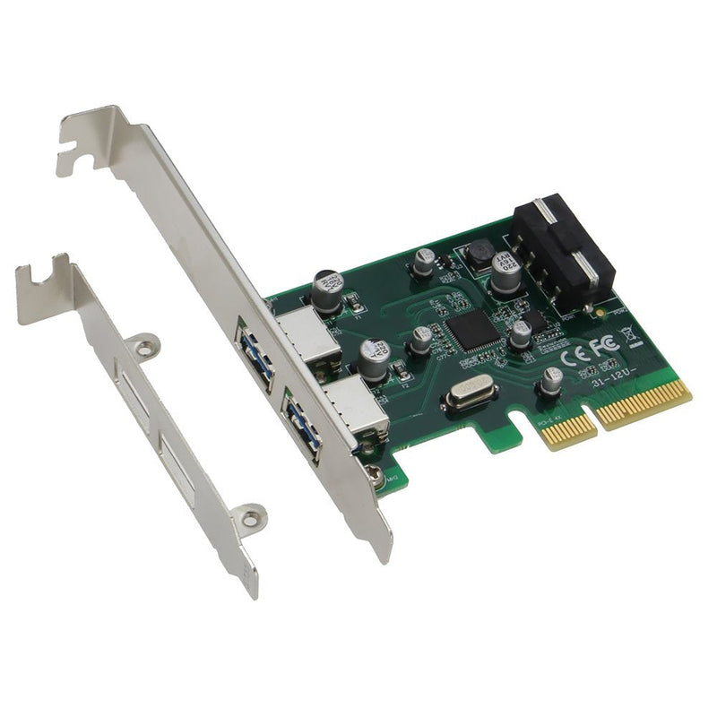 SEDNA - PCIE USB 3.1 2 Port Type A Adapter (10 Gbps) with Low Profile Bracket