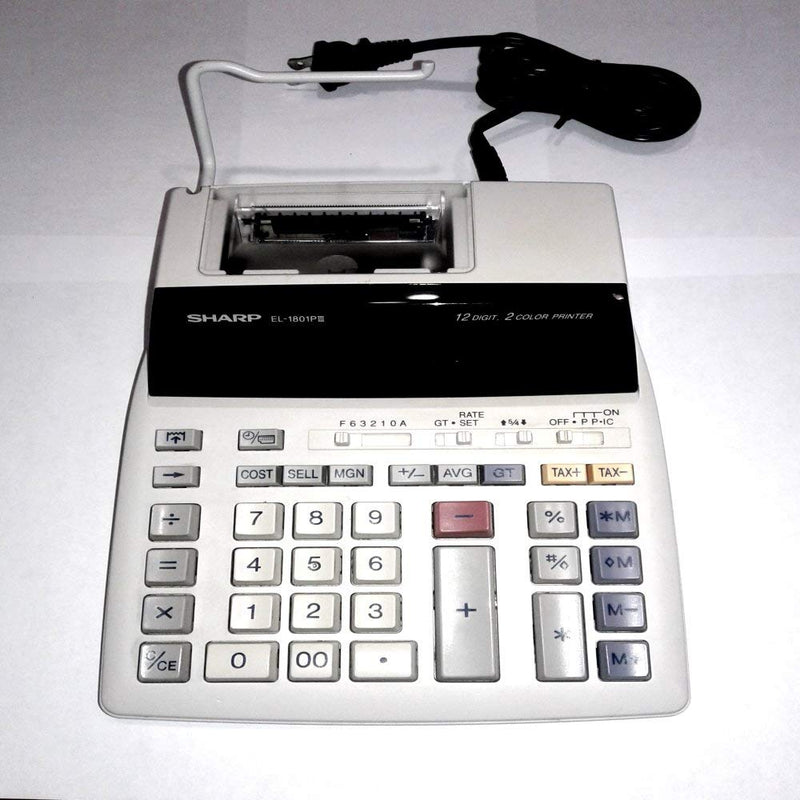 Sharp El-1801piii 12 Digit, 2 Color Printing Calculator
