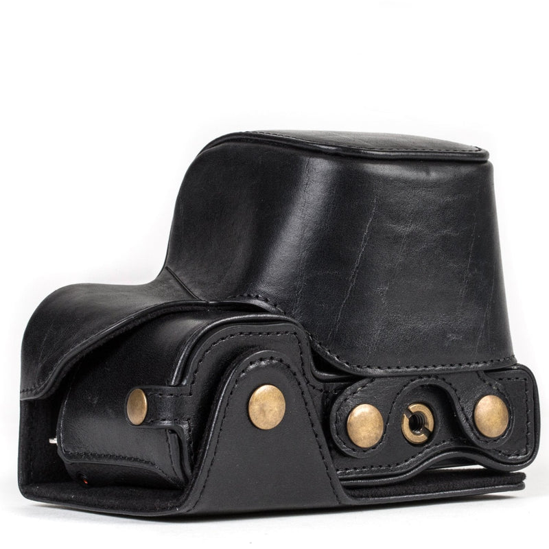 MegaGear Ever Ready Genuine Leather Camera Case and Bag for Sony Alpha A6300, A6000 (16-50 mm) (Black) One Size Black