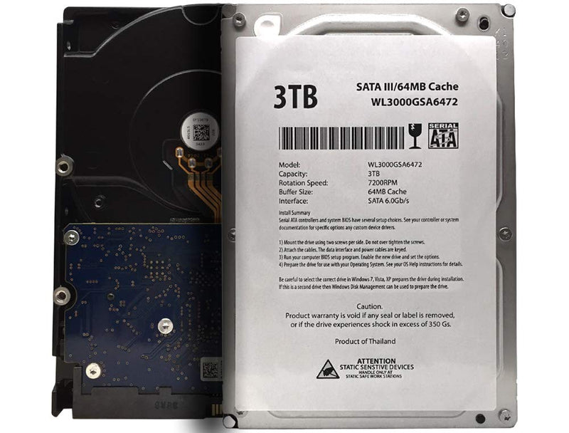 WL 3TB 7200RPM 64MB Cache SATA III 6.0Gb/s 3.5" Internal Desktop Hard Drive (For RAID, NAS, DVR, Desktop PC) w/1 Year Warranty