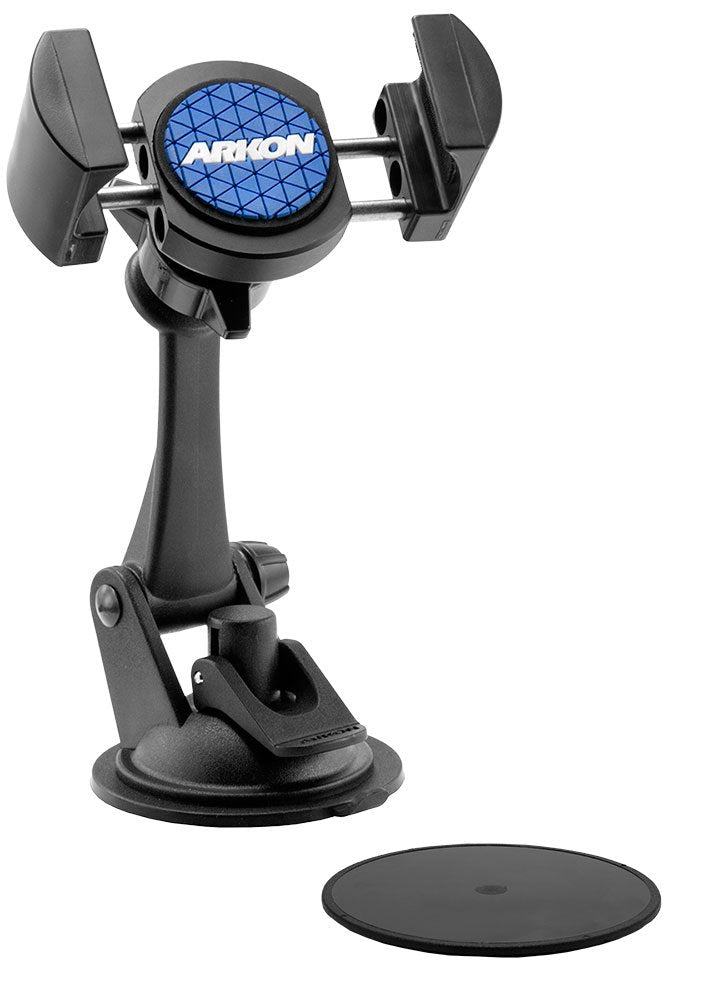 ARKON Mounts Sticky Suction Mount with RoadVise Phone Holder For Cars and Trucks, Fully Adjustable with Powerful Suction Mount or Dash Mounting, Fits iPhone, Galaxy, Note & more
