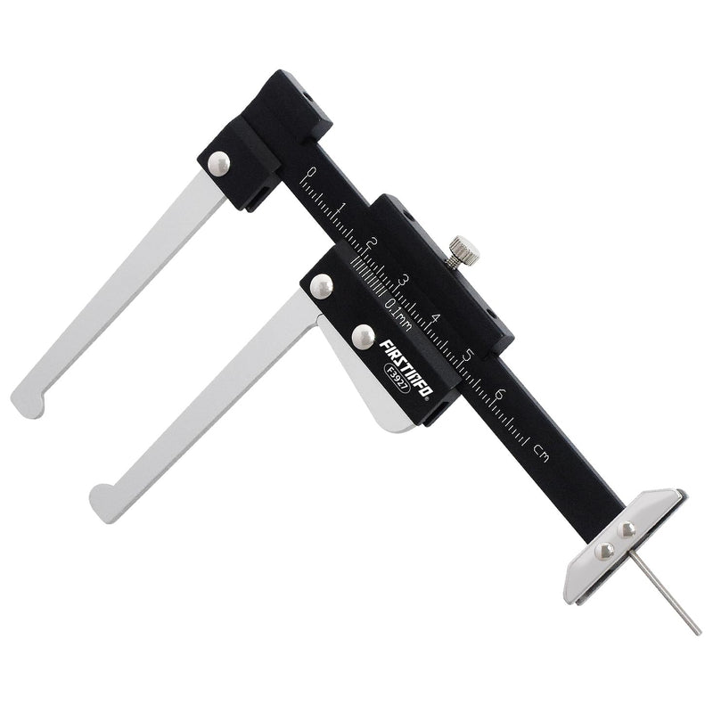 FIRSTINFO F3927 Taiwan Manual Auto Brake Disc Depth Gauge, Tire Tread Depth Measuring Caliper, 0-60mm Metric Gauge Ruller