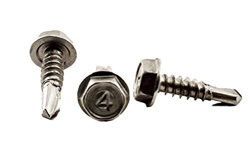Chenango Supply #10 x 3/4" Stainless Hex Washer Head Tek Screws #10 x 3/4 inch
