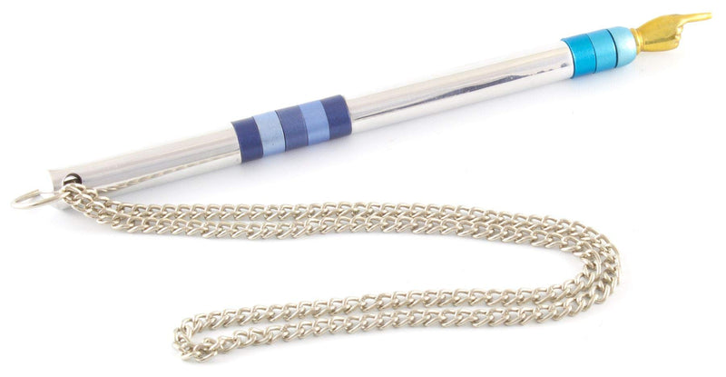 Yair Emanuel Torah Pointer Yad For Jewish Scroll - Anodized Aluminum Torah Pointer Rings Blue (TPB-2)