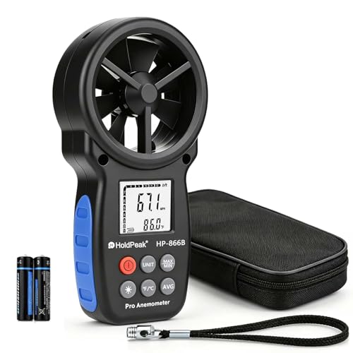 HoldPeak 866B Digital Anemometer, Handheld Wind Speed CFM Meter 866B (1 PC)