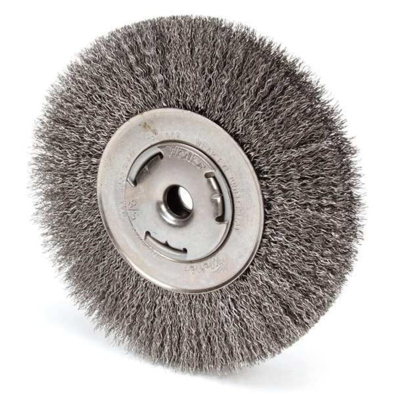 Weiler 06655 Wolverine 7" Wide Face Bench Grinder Wheel, .014" Crimped Steel Wire Fill, 5/8" Arbor Hole, Made in the USA 7 Inch 7/8" Face Width