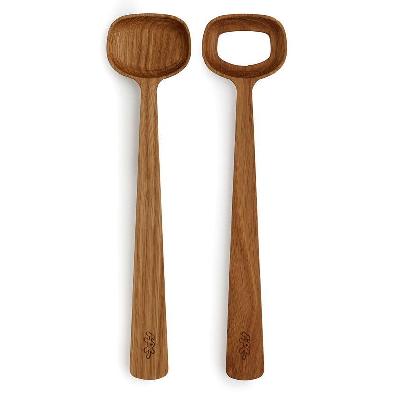 Kahler Hammershoi Salad Serving Set, Oak, 10.6" L