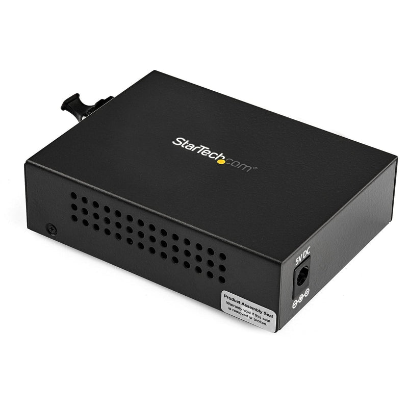 StarTech.com Multimode (MM) LC Fiber Media Converter for 10/100/1000 Network - 550m - Gigabit Ethernet - 850nm - with SFP Transceiver, TAA (MCM1110MMLC) 1" x 2.8" x 3.7" No Chassis Mount