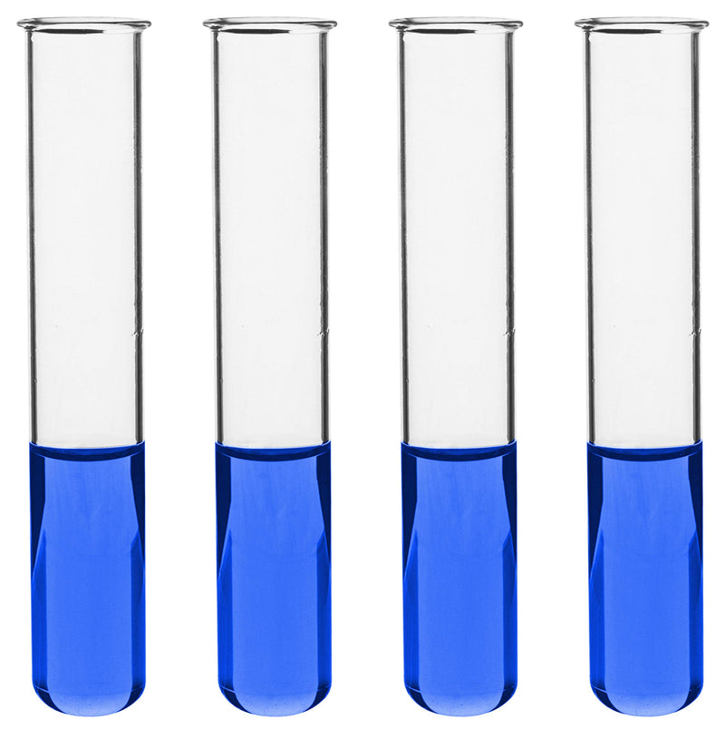 EISCO 24PK Test Tubes, 50ml - Borosilicate 3.3 Glass - 1.2mm Thick Walls, Beaded Rim - Superior Heat & Chemical Durability - 5.9" Tall, 1" Diameter Blank Tube