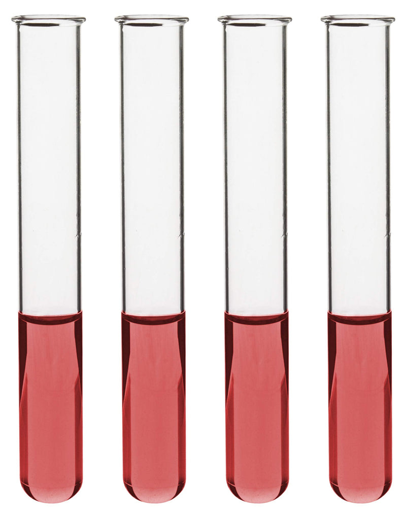EISCO 48PK Test Tubes, 15ml - Borosilicate 3.3 Glass - 1.2mm Thick Walls, Beaded Rim - Superior Heat & Chemical Durability - 5.25" Tall, 0.6" Diameter Blank Tube