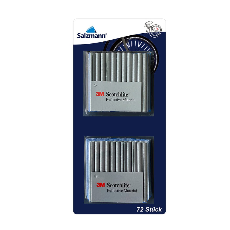  [AUSTRALIA] - Salzmann Spoke Reflectors for Bicycles | High Visibility | Made with 3M Scotchlite | 72 Pieces Silver