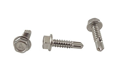 Chenango Supply #14 x 1 Stainless Hex Washer Head Tek Screws #14 x 1 inch
