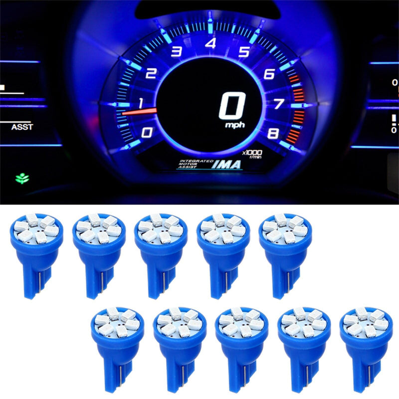 cciyu 10X Super Blue Wedge Side T10 6SMD LED Speedometer Instrument Light 192 194 168 10