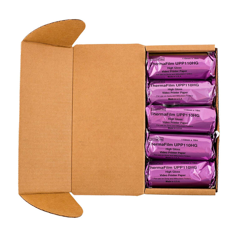 Mitsubishi Compatible UPP110-HG Generic High Gloss Ultrasound Film/Media 5 Rolls, 110mm x 18m