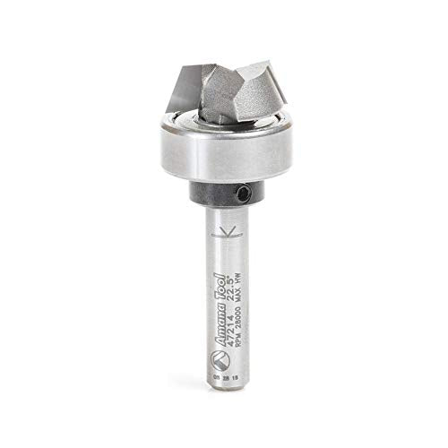Amana Tool - 47214 Carbide Tipped Bevel Trim 25 Deg x 3/4 Dia x 1/4 Shank with
