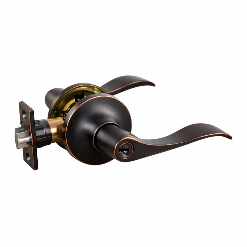 Design House 727982 Stratford 6-Way Universal Entry Door Lever Oil Rubbed Bronze 1 Pack Entry - Keyed