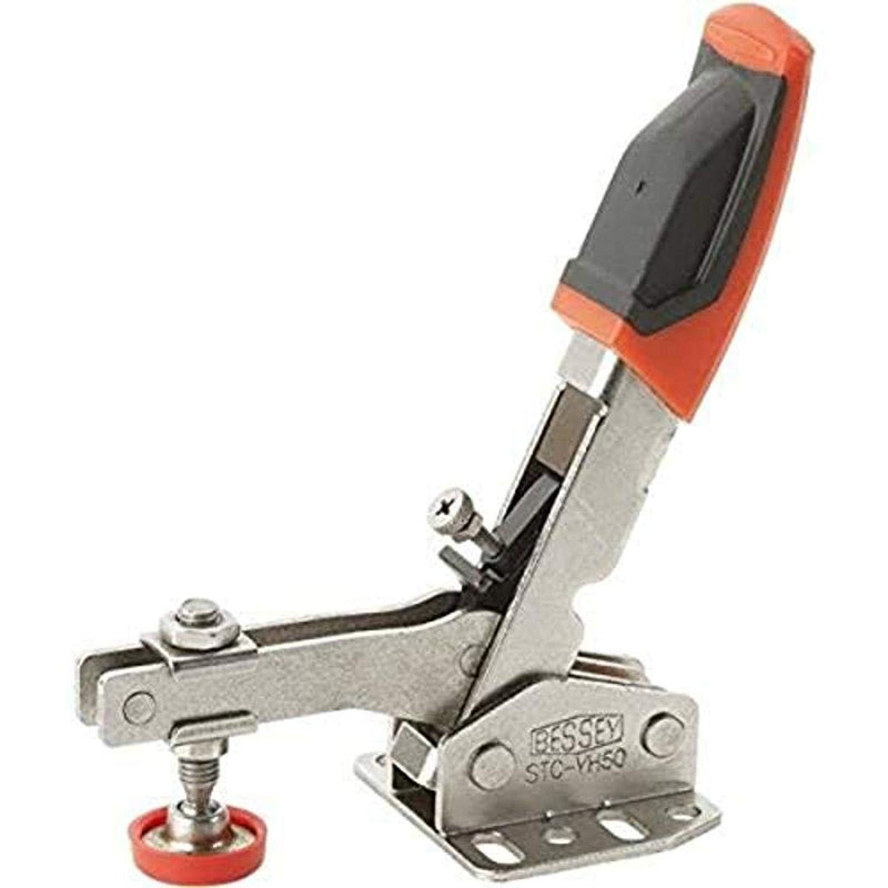 BESSEY STC-VH50 Vertical Auto-Adjust Toggle Face Mount Nickel Plated Clamp Vertical Flange, Silver (Pack of 1)