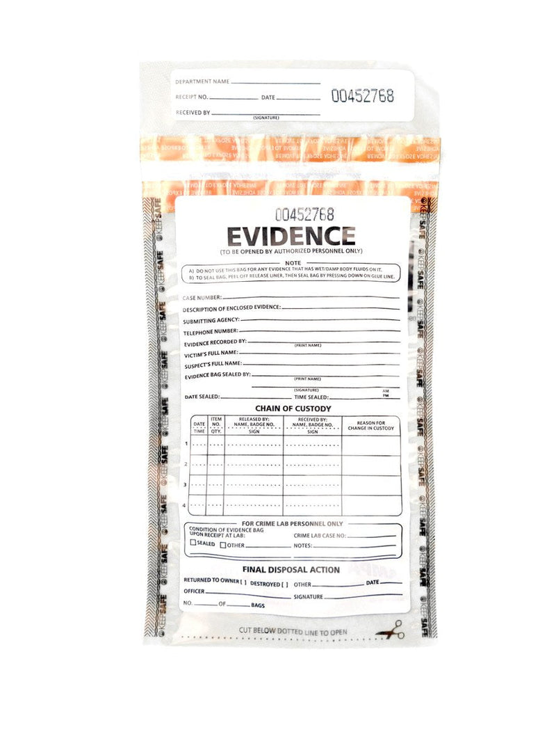Small Plastic Evidence Bag, 6 x 10 inches, 100pk Small