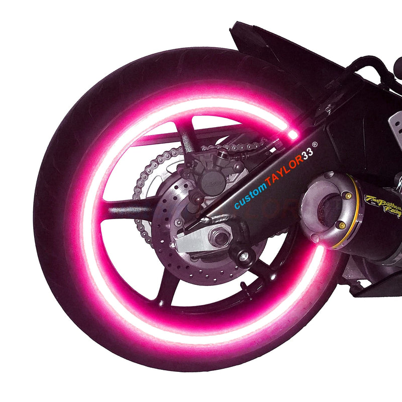 customTAYLOR33 New Special Edition Hot Pink High Intensity Grade Reflective Copyrighted Safety Rim Tapes, 17" (Rim Size for Most SportsBikes) 17" (Rim Size for Most SportsBikes)
