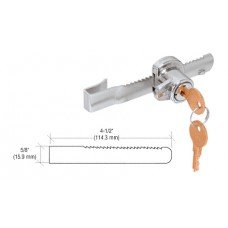 CRL C.R. Laurence 963L Chrome Tamper Proof Sliding Glass Door Lock with Standard Ratchet Bar