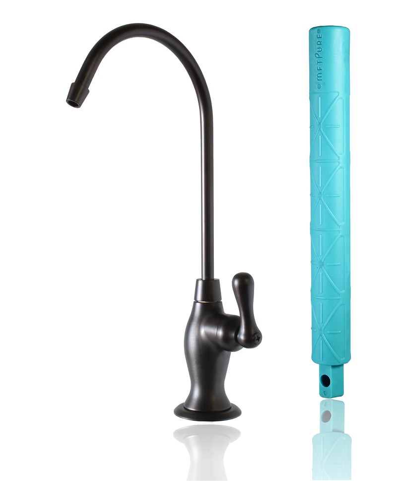 Metpure Non-airgap RO Faucet Reverse Osmosis Drinking Water Filtration System Water Dispenser Spout (Dark Oil Rubbed Bronze). Vase Style with Faucet Wrench RO-FW148. NSF Certified. Dark Oil-Rubbed Bronze