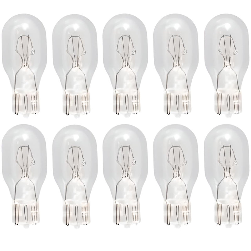 OCS Parts -12V Miniature Light Bulbs for RV Camper Trailers - Push-in Bulbs for Motorhomes, Clear Wedge Base- Pack of 10