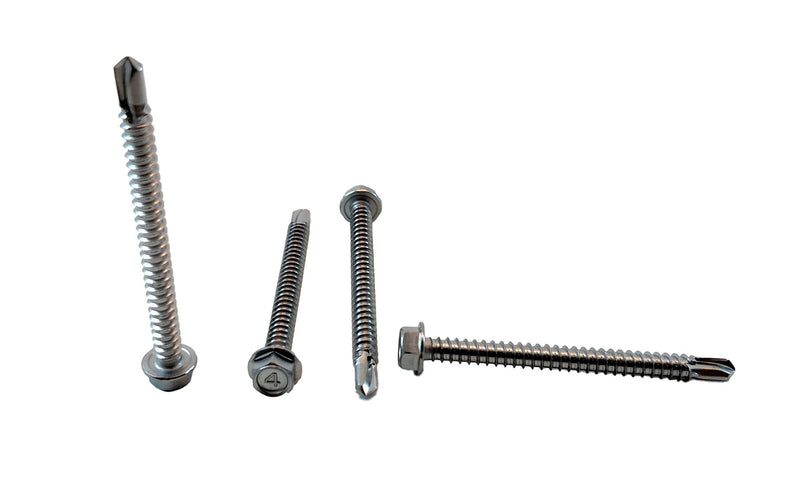 Stainless #12 x 2-1/2" Hex Washer Head Self Drilling Sheet Metal Tek Screws with Drill Point (1/2" to 2-1/2" Lengths in Listing), 50 Pieces (#12 x 2-1/2 INCH) #12 x 2-1/2 INCH