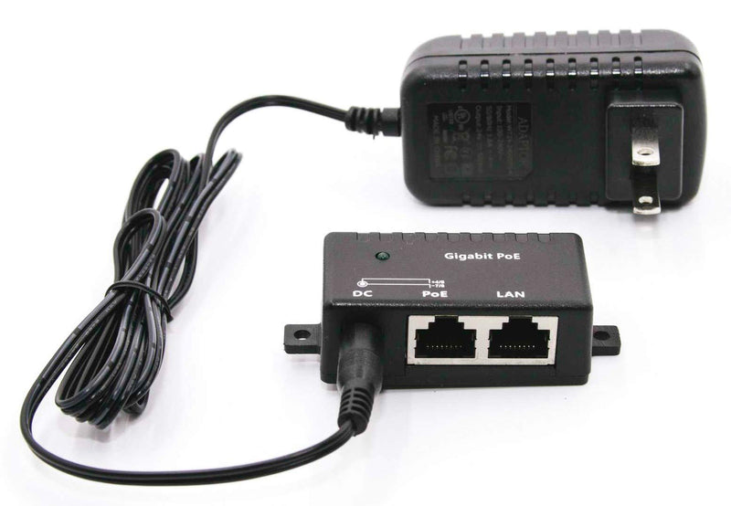 Poe Texas PoE Injector - Single Port Power Over Ethernet Passive PoE Adapter - 10/100/1000 Gigabit Data - Includes 48V 15W Power Supply - Wall Mounting Plug & Play for Home Office, VoIP Phone, WiFi AP