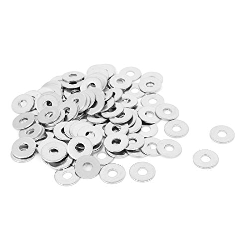 uxcell M5x15mmx1.2mm Stainless Steel Round Flat Washer for Bolt Screw 100Pcs