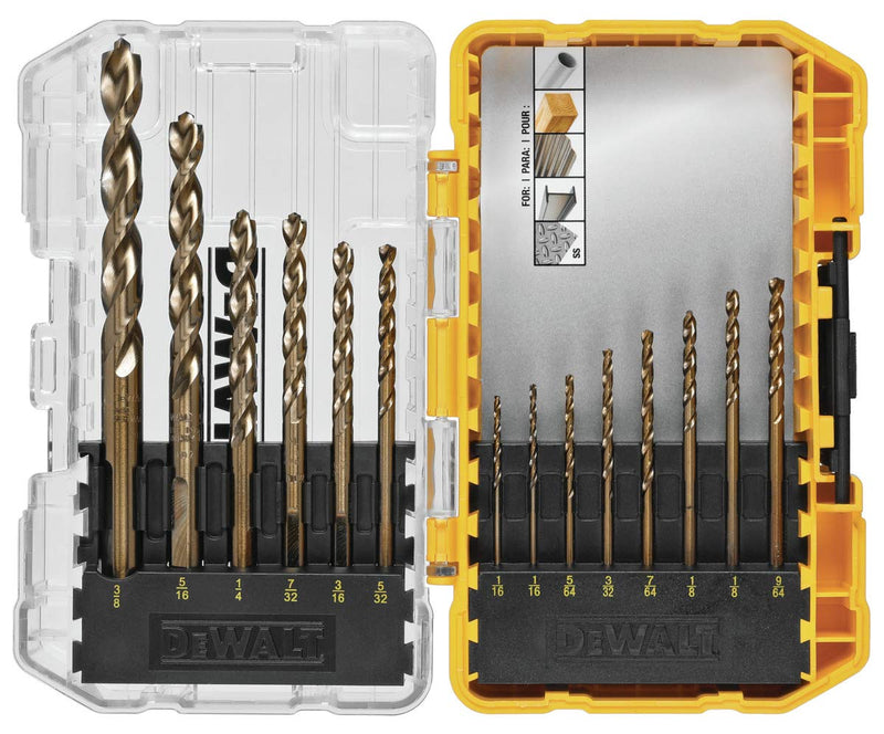 DEWALT Cobalt Alloy Steel Drill Bit Set with Pilot Point, 14-Piece (DWA1240) One Size