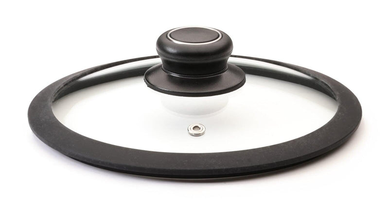 Black Cube Tempered Glass Lid for Frying Pan & Skillet - 8-Inch, Black, Round - Airtight Silicone Rim for Nonstick Frying Pans - Fits Cookware Sets & Induction Cookware 8-Inch Diameter