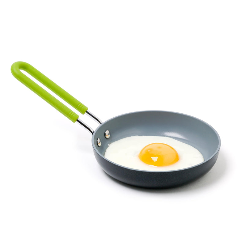 GreenPan Mini Healthy Ceramic Nonstick, 5" Round Egg Pan, PFAS-Free, Dishwasher Safe, Stay Cool Handle, Black 5" Egg Pan Mini Round Egg Pan