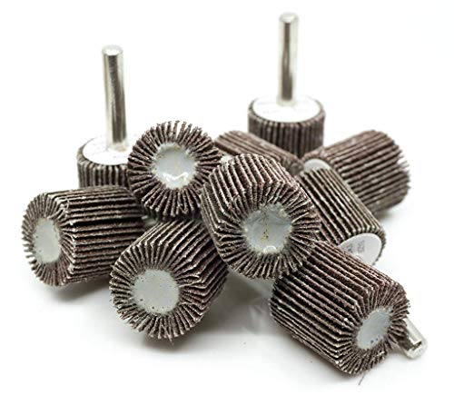 Benchmark Abrasives 1" X 1" (1/4" Shaft) Aluminum Oxide Flap Wheel - (10 Pack) (80 Grit) 80 Grit