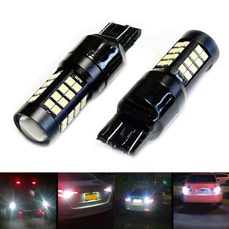 SOCAL-LED LIGHTING 2X 7440 Strobe Reverse Light LED Bulbs, 6000K Xenon White Super Bright Flashing Back up high Mount 3rd Brake Lights - 7443 (T20) 7443 (T20)